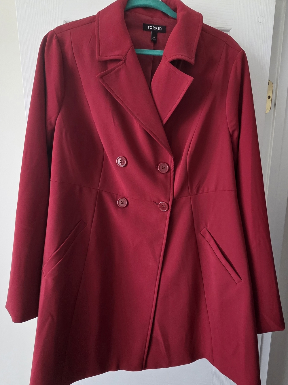 Torrid Women's Double-Breasted Red Peacoat Jacket